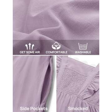 ZESICA Women's Summer Sleeveless Ruffle Dresses Square Neck Backless Boho Flowy Maxi Sundress with Pockets, Purple Taro, Medium