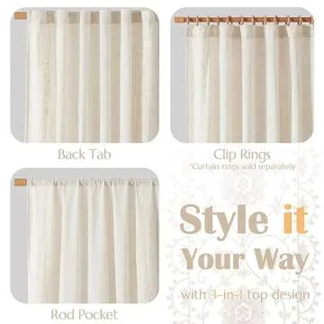 jinchan Boho Curtains for Bedroom Ivory Vintage Floral Farmhouse Curtains 84 Inches Long Linen Blend Drapes for Living Room Embroidered Light Filtering Drapes Rod Pocket Ivory on Beige 2 Panels
