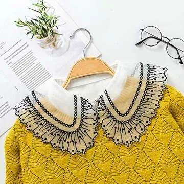 YAKEFJ Women’s Fake collar false collar Half Shirt Blouse Collar Detachable Collar