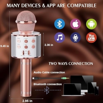 Wireless Bluetooth Karaoke Microphone for All Ages