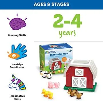 Learning Resources Hide-N-Go Moo Farm Animal Toy for Toddlers