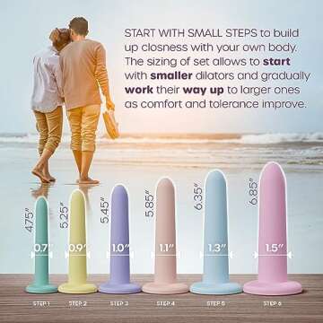 Luna Silicone Dilators for Pelvic Floor Strengthening - 6 Different Sizes - Pelvic Floor Strengtheni...