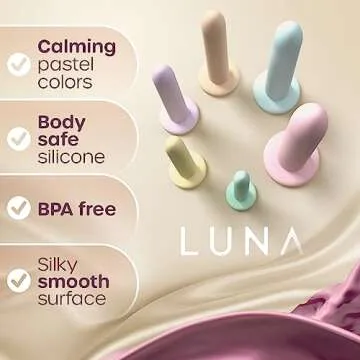Luna Silicone Dilators for Pelvic Floor Strengthening - 6 Different Sizes - Pelvic Floor Strengthening Device Women - Dilators for Women