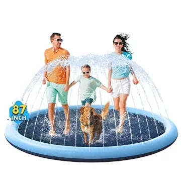 VISTOP Non-Slip Splash Pad for Kids and Dog, Thicken Sprinkler Pool Summer Outdoor Water Toys - Fun ...
