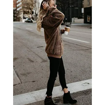 Fluffy Women's Sherpa Hoodie Soft Comfortable Oversized
