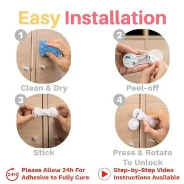 Inaya Child Proof Cabinet Locks - Easy Installation Safety Solution
