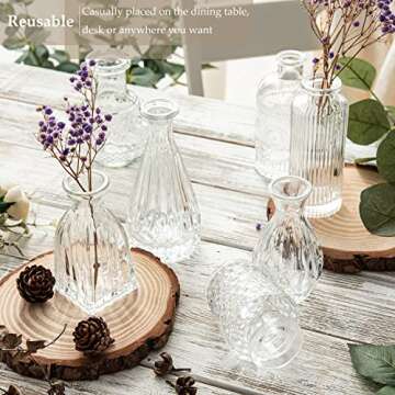 Glass Bud Vases Set of 25,Small Clear Vases for Flowers, Vintage Vases in Bulk for Centerpieces,Mini Glass Vase Assorted for Rustic Wedding,Floral Arrangements,Home Table Decorations