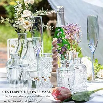 Glass Bud Vases Set of 25,Small Clear Vases for Flowers, Vintage Vases in Bulk for Centerpieces,Mini Glass Vase Assorted for Rustic Wedding,Floral Arrangements,Home Table Decorations