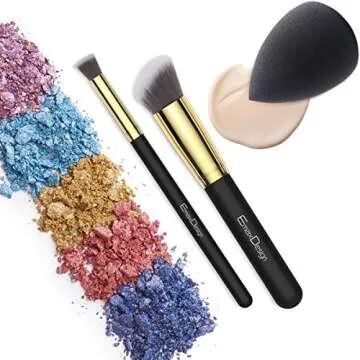 EmaxDesign 10+1 Makeup Brush Set for Flawless Application