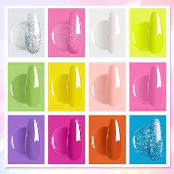 Gel Nail Polish Kit with UV Light, Joytii 12 Colors Gel Polish with UV Light for Nails, No Wipe Gel Top Coat and Base Coat Gel Nail Kit, Manicure Set DIY Nail Art Salon