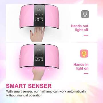 Gel Nail Polish Kit with UV Light, Joytii 12 Colors Gel Polish with UV Light for Nails, No Wipe Gel Top Coat and Base Coat Gel Nail Kit, Manicure Set DIY Nail Art Salon