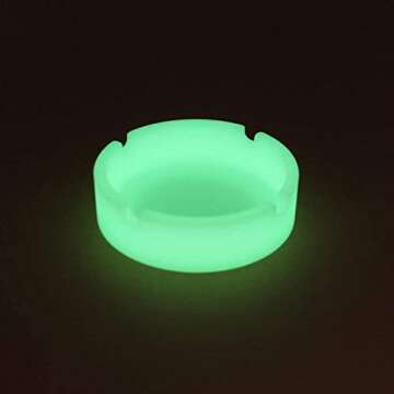 Silicone Ashtray HOWDIA Luminous Ash Tray, Small Ashtrays for Outside Patio Glow In The Dark Ashtray Cute Home Ash Trays High Temperature Heat Resistant, 3 Pack