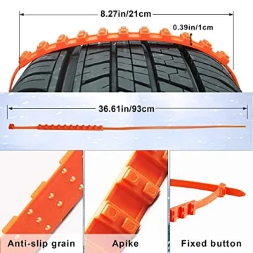 Reusable Snow Tire Chains for Trucks & SUVs - 2025 Upgrade 10 PCS Emergency Anti-Skid Traction Chain...
