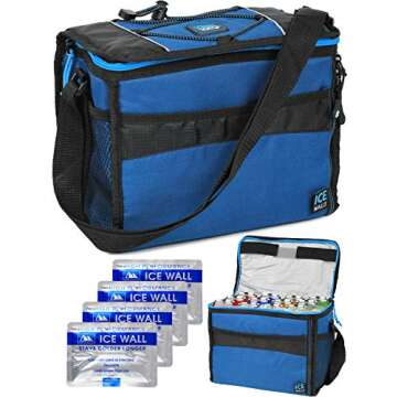 Arctic Zone Insulated Collapsible Travel Cooler Holds 12 Cans (4 Ice Packs Included), Packaging May Vary