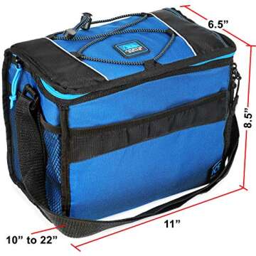 Arctic Zone Insulated Collapsible Travel Cooler Holds 12 Cans (4 Ice Packs Included), Packaging May Vary