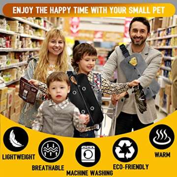 WATFOON Adjustable Lizard Leather Leash Harness and Bearded Dragon Carrier Sling, Reptile Small Pet ...