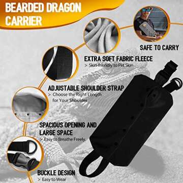 WATFOON Lizard Carrier Sling with Adjustable Leather Leash