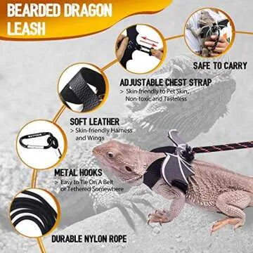 WATFOON Lizard Carrier Sling with Adjustable Leather Leash