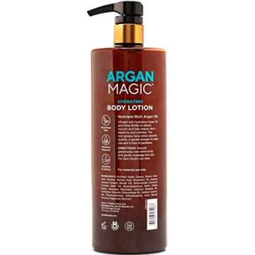 Argan Magic Hydrating Body Lotion with Argan Oil & Shea Butter for Dry Skin - Nourishes Skin, Restor...