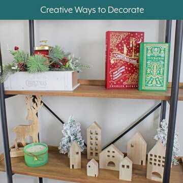 Decorae Magic Nesting Christmas Books (Set of 3); Russian Doll Style Hidden Books, Holiday Themed Fake Books