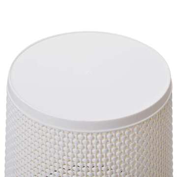 Zuvo Plastic Trash Paper Bin - Modern Look Cylindrical Open-Top Design Lightweight Waste Basket, Rubbish Bin for Kitchen, Bedroom, Bathroom & Office Bin White