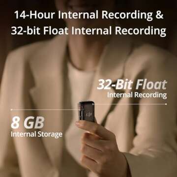 DJI Mic 2 (1 TX + 1 RX), Wireless Microphone with Intelligent Noise Cancelling, 32-bit Float Internal Recording, Optimized Sound, 250m (820 ft.) Range, Microphone for iPhone, Android, Camera, Vlogs
