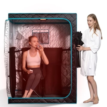 Smartmak Portable Far Infrared Sauna: Home Two Person Spa Tent for Body Recovery with LED Therapy