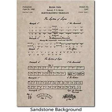 Morse Code Patent Print Art - Unique Wall Art