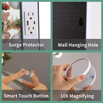 Hollywood Style Makeup Mirror with LED Bulbs