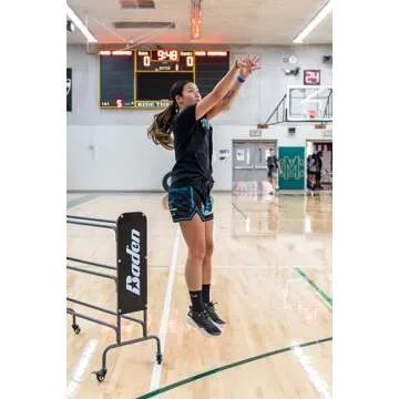 Baden Steel Basketball Rack with Wheels – 3-Tier Rolling Ball Racks for Garage with Wheel Locks, Sports Equipment Storage Basketball Holder for 12 Balls