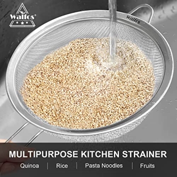 Walfos 8 Inch Fine Mesh Strainer for Kitchen Excellence
