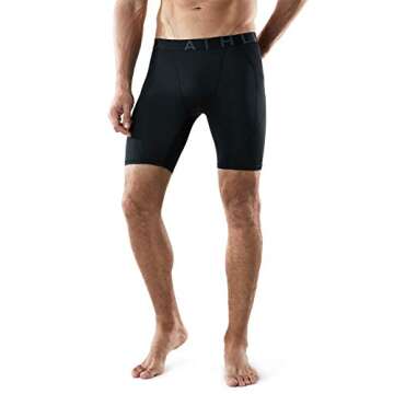 ATHLIO Men's Athletic Cool Dry Compression Shorts, Sports Performance Active Running Tights, 3pack Cool Dry Shorts Black/Black/Black, Small