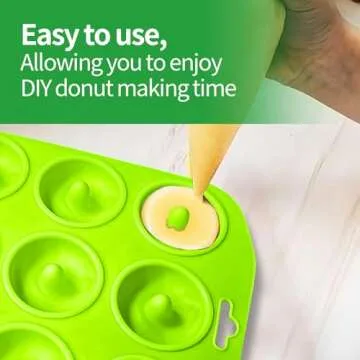 Cupidove Silicone Donut Pan, Bite Size Silicone Donut Molds for baking, Mini Donut Silicone Mold Heat Resistant, Mini Silicone Baking Mold for baking delicious donuts, Non-stick Bottom, Easy to Clean