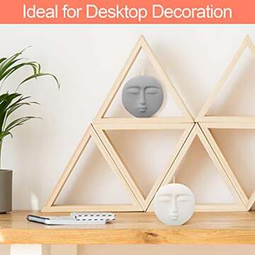 2 Pieces Moon Face Candles Soy Wax Scented Candle Hand Poured Scented Candle Moon Face Shaped Candle Home Decorative Candle for Trendy Aesthetic Room Decor, Grey and White