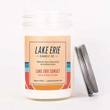 Lake Erie Sunset - 12oz Soy wax candle - by Lake Erie Candle Co.