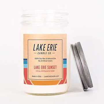 Lake Erie Sunset - 12oz Soy wax candle - by Lake Erie Candle Co.