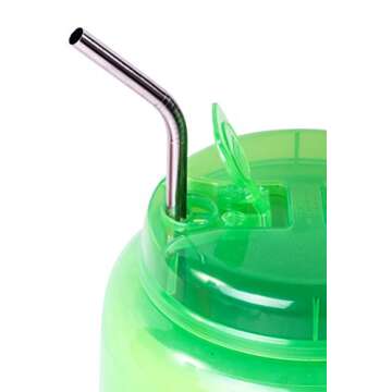 2 JUMBO 14" Stainless Steel Straws 100 oz HUGE SUPER LONG Drinking Wide Compatible With Whirley Insulated Travel Mug FOAM Truck Stop Cups