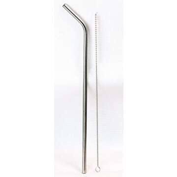 2 JUMBO 14" Stainless Steel Straws 100 oz HUGE SUPER LONG Drinking Wide Compatible With Whirley Insulated Travel Mug FOAM Truck Stop Cups