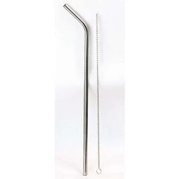2 JUMBO 14" Stainless Steel Straws 100 oz HUGE SUPER LONG Drinking Wide Compatible With Whirley Insulated Travel Mug FOAM Truck Stop Cups