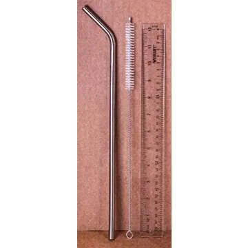 2 JUMBO 14" Stainless Steel Straws 100 oz HUGE SUPER LONG Drinking Wide Compatible With Whirley Insulated Travel Mug FOAM Truck Stop Cups