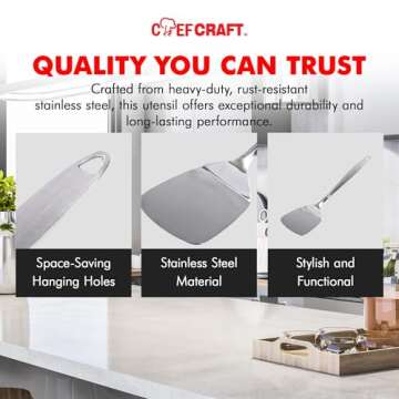Chef Craft Select Turner Spatula Made of Stainless Steel