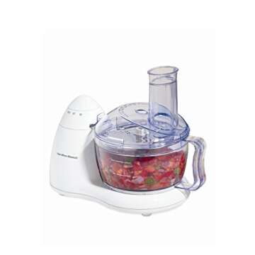 Hamilton Beach Compact 8-Cup Food Processor & Vegetable Chopper for Chopping, Shredding, Slicing, Mixing and Mincing, White (70450)