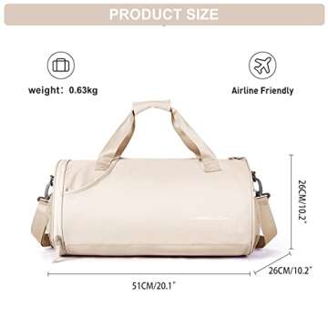 Gym Bag for Women Mens with Wet & Shoe Compartment,Small Duffle Bag for Travel Sport Gym Tote Bags W...