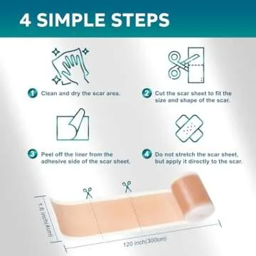 Silicone Scar Sheets, Silicone Scar Tape(1.6"x 120" Roll-300CM), Silicone Tape for Scars, Scar Tape for Surgical Scars, Silicone Scar Strips for C-Section, Tummy Tuck, Keloid, and Surgical Scars