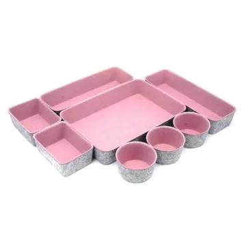 Welaxy 8-Piece Desk Drawer Organizers in Dusty Rose