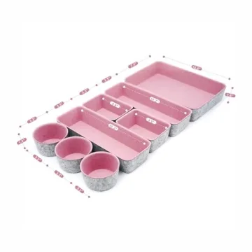 Welaxy 8-Piece Desk Drawer Organizers in Dusty Rose
