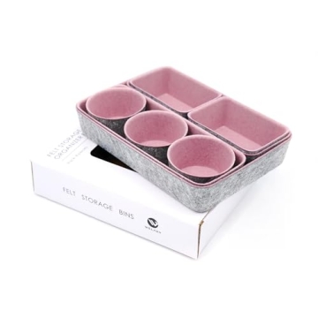 Welaxy 8-Piece Desk Drawer Organizers in Dusty Rose
