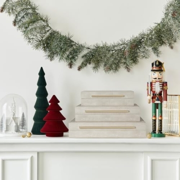 Elegant Ivory Shagreen Decorative Boxes Set of 3