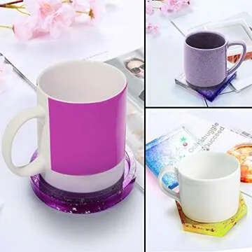 AMind4U Resin Molds Silicone Kit 6PCS Coaster Resin Molds Hexagon Square Circle Heart Epoxy Resin Molds for Beginingers (Hexagon)