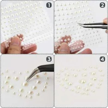 2475 PCS Pearl Stickers Self Adhesive, Nicpro 4 Size Stick On Makeup Pearl Gem White Jewel Decor for Face, Body, Nail, Hair, Phone Art Craft Scrapbooking Embellishments Assorted Size 3mm/4mm/5mm/6mm